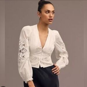 FARM Rio White Lace Blouse NWT